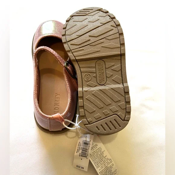 Old Navy Glittery Pink Kids Dress Shoes - Picture 3 of 4